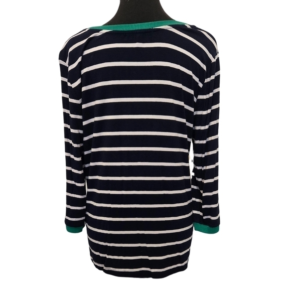 Lemon Tart Long sleeve Navy Striped Shirt Size Large - Picture 2 of 5